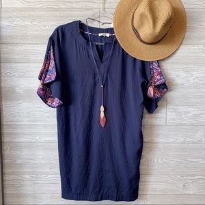 Infinity Raine Dresses - ✨LAST ONE✨Navy Tunic Dress with Paisley Lining Infinity Raine Dresses - ✨LAST ONE✨Navy Tunic Dress with Paisley Lining